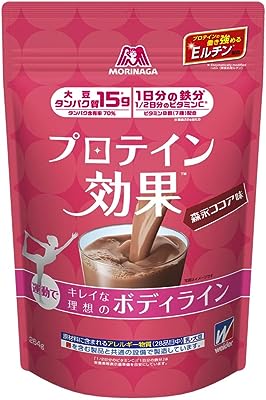 ウイダー プロテイン効果 森永ココア味 264g (約12回分) ソイプロテイン ボディメイク用プロテイン 1日分の鉄分 1/2日分のビタミンC プロテインの働き強めるEルチン配合 森永製菓