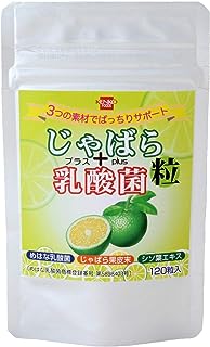 健康フーズ じゃばら + 乳酸菌粒 120粒 乳酸菌配合 じゃばらサプリ 1ヶ月分 花粉 国産 北海道