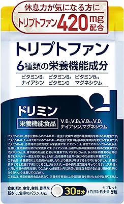 ドリミン L-トリプトファン420mg サプリ セロトニン メラトニン 国産無添加 30日分150粒-1袋