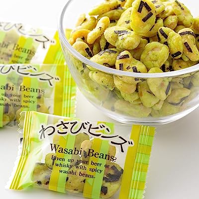 吉松 海苔 わさびビンズ ( 450g / 約67個入 ) 業務用 個包装 お菓子 豆菓子 おつまみ ツン辛 カリカリ食感 ( スパイシー工房 )