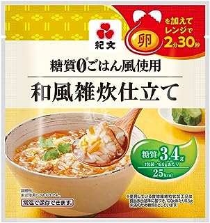 紀文 糖質0ごはん風使用 和風雑炊仕立て ( 1ケース 12パック/ 公式販売店 ) 糖質ゼロ ごはん 糖質オフ 雑炊 ( 常温 / こんにゃく粉 / 低カロリー 1包装：25kcal )