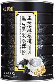 黑芝麻核桃黑豆黑米桑椹粉600g/缶 健康营养早餐粥 方便速食代餐 饱腹蔬菜零食美食 点心甜点 芝麻核桃粉 黒胡麻胡桃黒豆黒米桑果実粉健康栄養朝食粥インスタント代替満腹野菜おやつデザート胡麻胡桃粉 中華料理中華食材 (無糖,1缶)