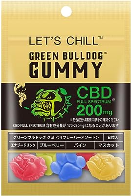 グリーンブルドッググミ CBDフルスペクトラム200mg＜4フレーバーアソート＞ 8粒入 パウチ 日本製