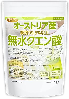 無水 クエン酸（オーストリア産）3ｋｇ 食品添加物(食用) Non-GMO 遺伝子組換えでない由来原料使用 Citric acid [02] NICHIGA(ニチガ)