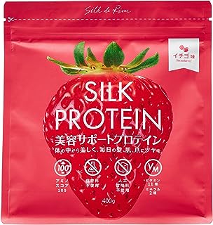 シルクプロテイン いちご風味 400g ビタミン11種 ミネラル2種 たんぱく質 ソイプロテイン 置き換え ダイエット 栄養食 美容