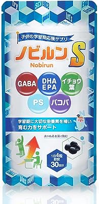 ノビルン S nobirun 子供 受験 勉強 部活 スポーツ 落ち着き 睡眠 サプリ DHA EPA ホスファチジルセリン ビタミン GABA イチョウ葉 バコパ 日本製 120粒