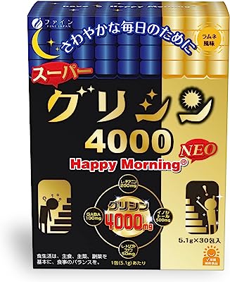 ファイン グリシン スーパーグリシン4000 Happy Morning NEO ラムネ風味 テアニン 国内生産 粉末 30包入