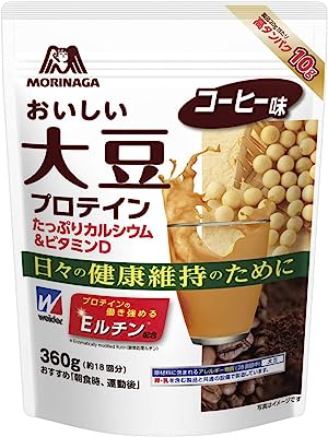 森永 おいしい大豆プロテイン コーヒー味 360g (約18回分) ウイダー ソイプロテイン 栄養機能食品 カルシウム・ビタミンD 高タンパク 日々の健康維持のために プロテインの働き強めるEルチン配合 森永製菓