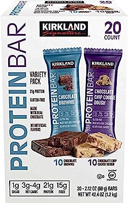 カークランドシグネチャープロテインバーバラエティパック2.12 オンス (20 カウント) Kirkland Signature Protein Bars Variety Pack 2.12oz (20-count)