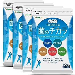 シードコムス 菌のチカラ サプリメント 乳酸菌 ビフィズス菌 納豆菌 約12ヶ月分 360粒