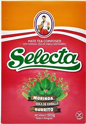 セレクタ マテ茶 グリーン マテ 茶葉 茎入り 農薬不使用 健康茶 パラグアイ産 Selecta (モリンガ, 500g)