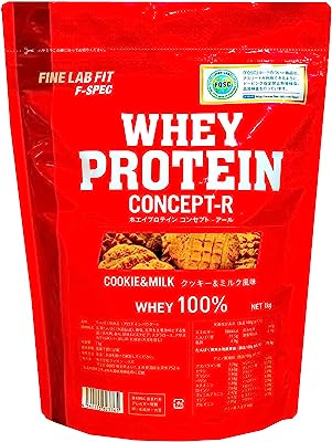 （ファイン・ラボフィット)FLF F-SPEC ホエイプロテイン コンセプト-R WHEY PROTEIN CONCEPT-R (クッキー&ミルク, 1kg) ぷろていん WPC 1kg（50食分）