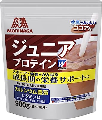 ジュニアプロテイン ココア味 980g (約49回分) ウイダー 森永ココア カルシウム・ビタミン・鉄分配合 合成甘味料不使用 森永製菓