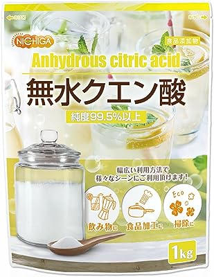 無水 クエン酸 1ｋｇ 食品添加物規格 純度99.5% 以上 遺伝子組替え原料不使用 [01] NICHIGA(ニチガ)