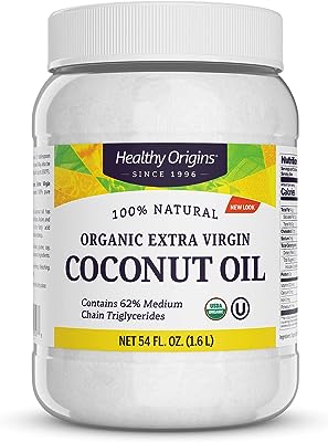 海外直送品Organic Extra Virgin Coconut Oil, 54 Oz by Healthy Origins