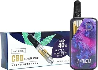 CANNAXIA 高濃度CBDカートリッジ スターターキット パープル (GRAND DADDY PURPLE, CBD 40%)