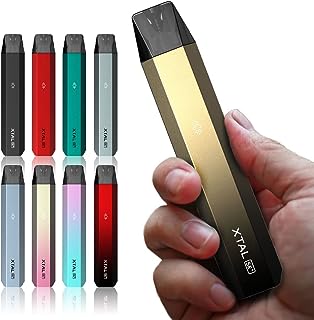 ZQ XTAL SE+ プラス電子タバコ VAPE POD ポッド ベイプ 電子たばこ スターターキット デジモク クリーニングクロス付 コンパクト スリム 軽量 オートパフ ポッド型 ゼットキュー エクスタル (SE+, ブラックゴールド)