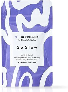 Go Slow CBD サプリメント 450mg GABA 600g ビルベリー 1800mg ソフトカプセル 30粒 休息サポート 国内製造