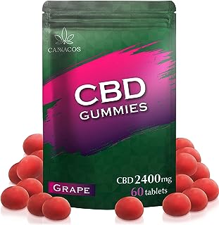 CANNACOS CBD グミ CBD2400mg 1粒CBD40mg 高濃度 ブロードスペクトラム ジューシーグレープ 60粒