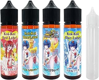 【Koi-Koi】青短赤短 [60ml] ユニコーンボトル付き トロピカルジュース パイナップル マンゴー 洋梨 りんご フルーツ コイコイ あかたん 老舗国産ブランド リキッド Vape 電子タバコ E-Liquid ベイプ (赤短（パイントロピカル）)