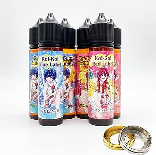 MK VAPE エムケーベイプ KOIKOI こいこい 来々 コイコイ 青短 赤短 パイントロピカル らむねソーダ WVSJスラントリング付 電子タバコ リキッド 国産 ノンニコチン ノーニコチン ニコチンフリー パイン パイナップル ソーダ ラムネ サイダー (パイントロピカル, 60ml)