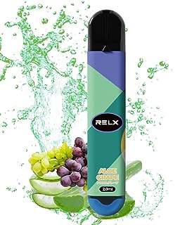 RELX 電子タバコ 使い捨て 600回吸引可能 ニコチン タール無し シーシャ 持ち運び 水蒸気 ベイプ 人気ランキング 爆煙 アロエ&グレープ フルーツ