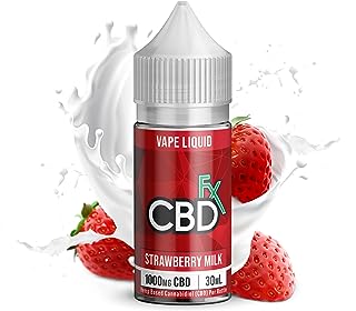 CBDfx 高濃度べイプリキッド ストロベリーミルク CBD 1000mg 配合 THC 非検出 (30ml)