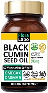 ブラッククミンシードオイル 500mg 60粒 約30日分 ｜Flora Laboドイツ産・バイオダイナミック農法・コールドプレス・エキストラバージンオイル BLACK CUMIN SEED OIL SOFTGELS SUPPLEMENT