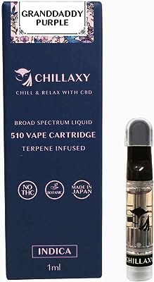 CHILLAXY チラクシー CBN CBG CBD 高濃度90% フルリキッド 1.0ml 510規格 (グランドダディー・パープル)