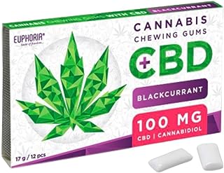 ［EUPHORIA］CBD ガム 100mg/12個入り ブラックカラント カシス ヘンプ シード リフレッシュ リラックス 集中 眠気覚まし 朝 ユーフォリア