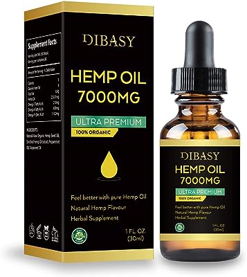 DIBASY ナチュラル ヘンプシード オイル 7000mg 30ml 高濃度 Ultra Premium スポイト付きボトルで使いやすい 健康をサポート イキイキと ストレス社会に