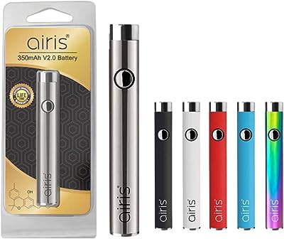 Airistech airis V2.0 Quaser バッテリー 350mAh CBD ヴェポライザー 510 規格 スレッド バッ クリーニングクロス付 ワックス フルスペクトラム airis VERTEX VV2.0 2.0VV エアリステック エアリス ベルテックス ア cbd 電子タバコ (銀)