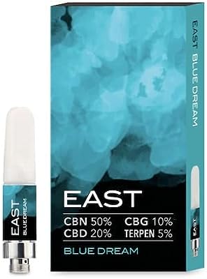 EAST CBD カートリッジ 80％ (ブルードリーム) CBN50% CBD20% CBG10% TERPEN5% ヘンプ由来テルペン 使い捨て VAPE 500回吸引可能 禁煙 ニコチンゼロ タールゼロ 水蒸気タバコ リキッド メンテナンス不要 オートスイッチ 国内製造 日本製 高濃度CBD