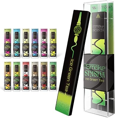 電子たばこ 使い捨て iSmoke SHISHA 持ち運びシーシャ 電子タバコ ポケットシーシャ 使い捨て VAPE ベイプ ニコチンなし 300回 タールなし (アイスグリーンティー)