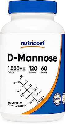 Nutricost D-マンノース 1000mg、120カプセル、非GMO、グルテンフリー