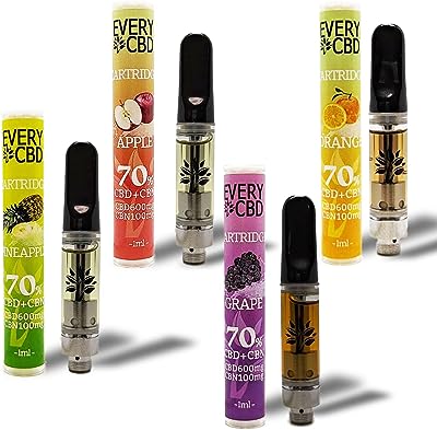 EVERYCBD CBD リキッド カートリッジ 70％ 高濃度 CBD 60％ + CBN 10％ テルペン配合 フルーツ フレーバー 容量 1ml (PINEAPPLE)