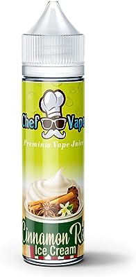 電子タバコ リキッド Chef Vape Premium E-Liquid 激ウマリキッド / 70% VG 30% PG （シェフ・ベイプ） (シナモン・アイスクリーム, 60ml)