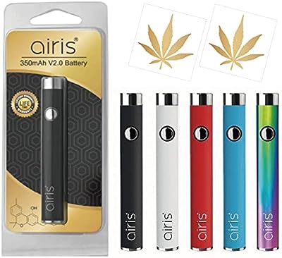 Airistech airis Vertex 350mAH v2.0 battery CBD Quaser バッテリー オリジナル ステッカー 2枚付き ベポライザー 510 スレッド 規格 電子タバコ 充電式 アトマイザー ワックス リキッド エアリス エアリステック バーテックス クエーサー ペン 型 vape ベイプ_cbd-029 (ブルー)