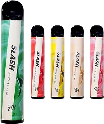 【公式】SLASH CBD スラッシュ 電子タバコ VAPE 持ち運びシーシャ ニコチンなし 1600回使用可能 使い捨て (グリーンティー)