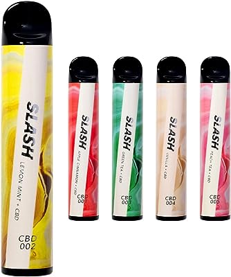 【公式】SLASH CBD スラッシュ 電子タバコ VAPE 持ち運びシーシャ ニコチンなし 1600回使用可能 使い捨て (レモンミント)